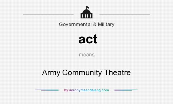 What does act mean? It stands for Army Community Theatre