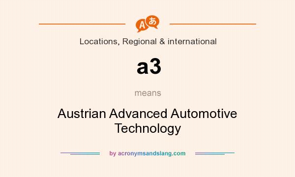 What does a3 mean? It stands for Austrian Advanced Automotive Technology