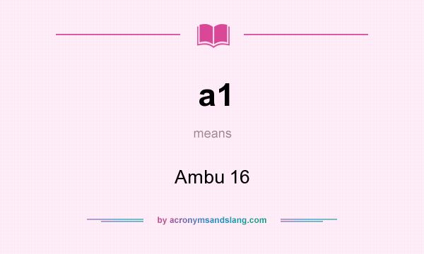 What does a1 mean? It stands for Ambu 16