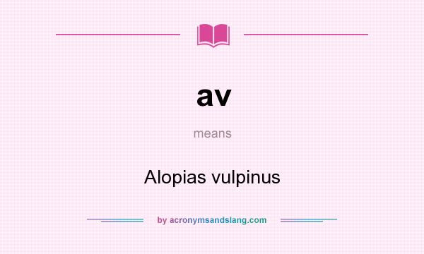 What does av mean? It stands for Alopias vulpinus