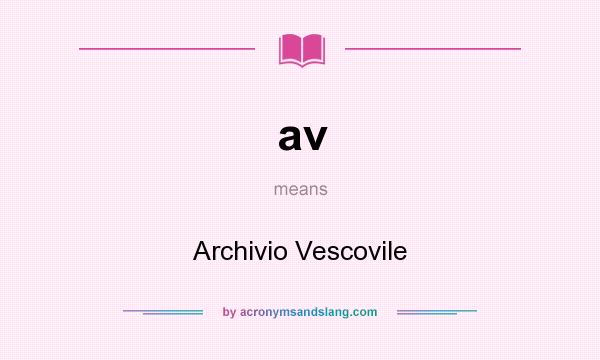 What does av mean? It stands for Archivio Vescovile