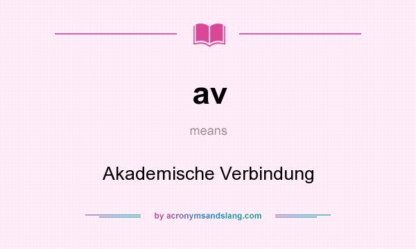 What does av mean? It stands for Akademische Verbindung