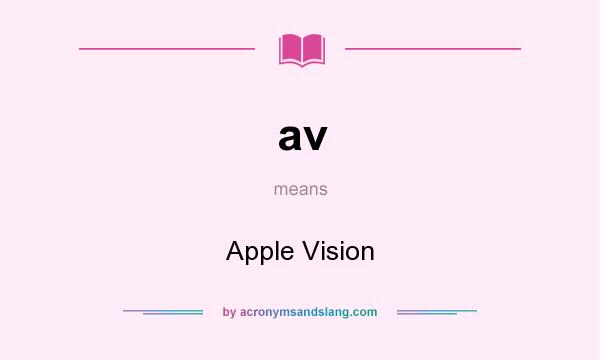 What does av mean? It stands for Apple Vision