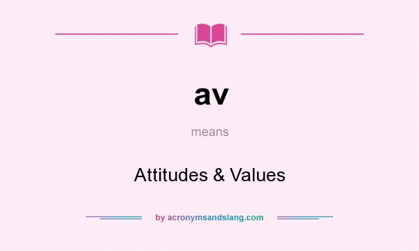 What does av mean? It stands for Attitudes & Values
