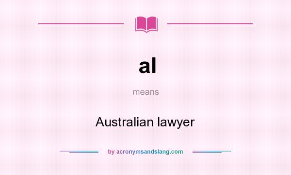 What does al mean? It stands for Australian lawyer