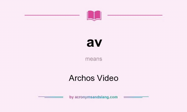 What does av mean? It stands for Archos Video