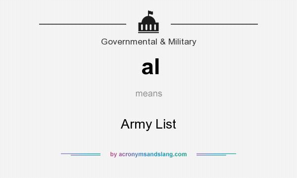 What does al mean? It stands for Army List