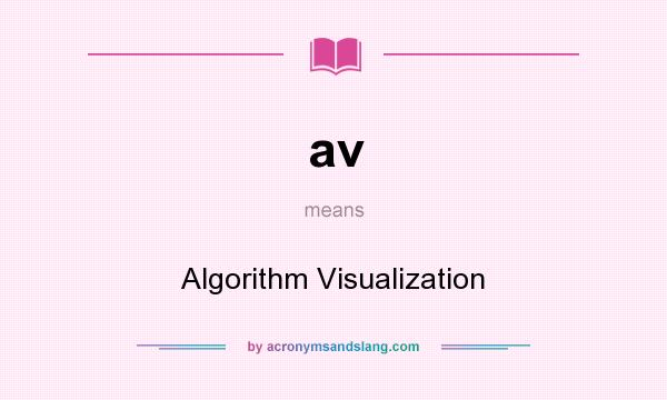 What does av mean? It stands for Algorithm Visualization