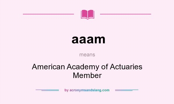 What does aaam mean? It stands for American Academy of Actuaries Member
