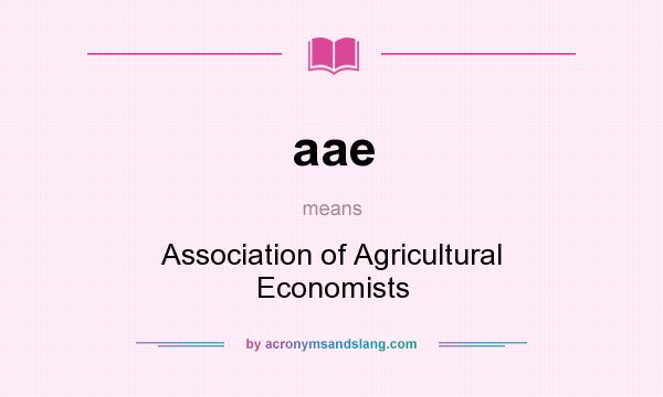 What does aae mean? It stands for Association of Agricultural Economists