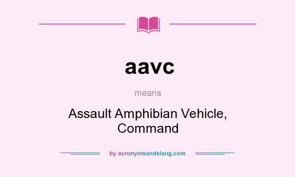 What does aavc mean? It stands for Assault Amphibian Vehicle, Command