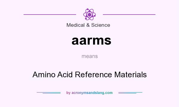 What does aarms mean? It stands for Amino Acid Reference Materials