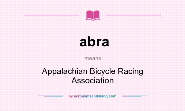 What does abra mean? It stands for Appalachian Bicycle Racing Association