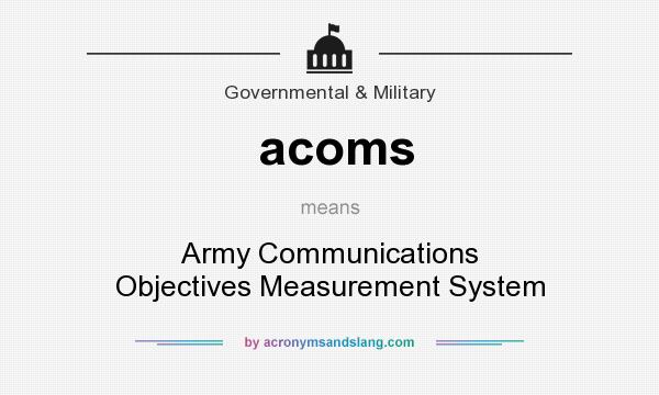 What does acoms mean? It stands for Army Communications Objectives Measurement System