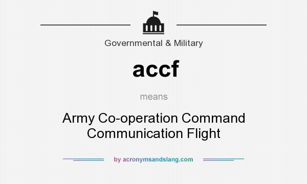 What does accf mean? It stands for Army Co-operation Command Communication Flight
