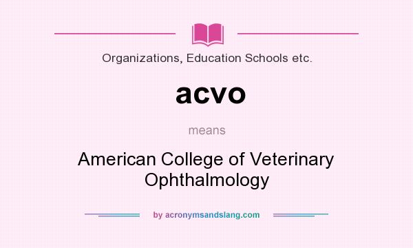 What does acvo mean? It stands for American College of Veterinary Ophthalmology