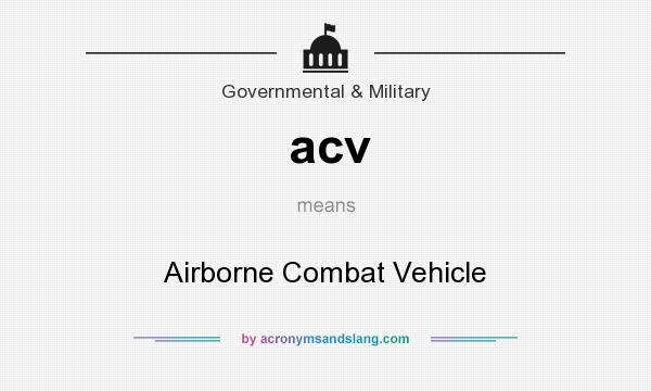 What does acv mean? It stands for Airborne Combat Vehicle