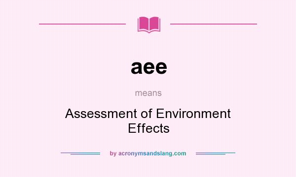 What does aee mean? It stands for Assessment of Environment Effects