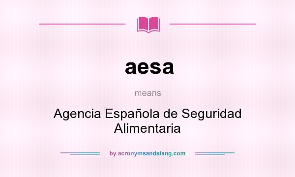 What does aesa mean? It stands for Agencia Española de Seguridad Alimentaria