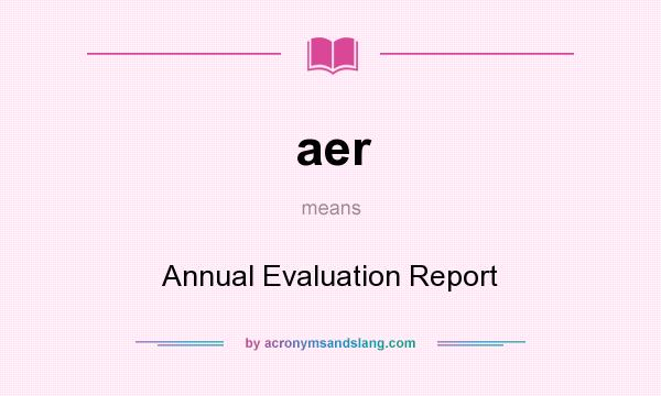 What does aer mean? It stands for Annual Evaluation Report
