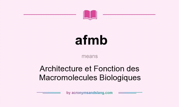 What does afmb mean? It stands for Architecture et Fonction des Macromolecules Biologiques