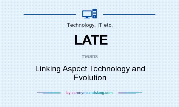 What does LATE mean? It stands for Linking Aspect Technology and Evolution
