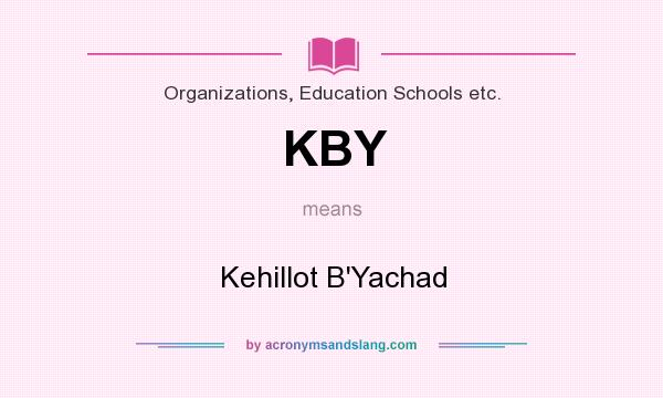 What does KBY mean? It stands for Kehillot B`Yachad