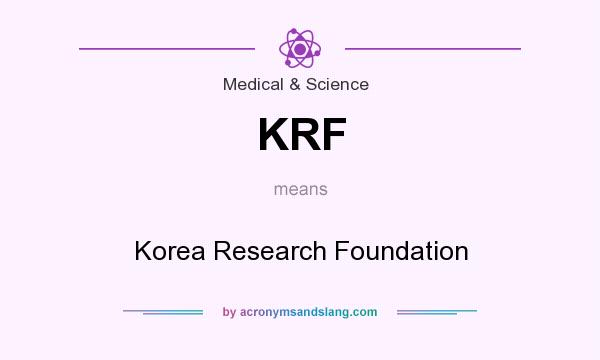 What does KRF mean? It stands for Korea Research Foundation