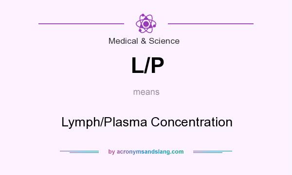 What does L/P mean? It stands for Lymph/Plasma Concentration