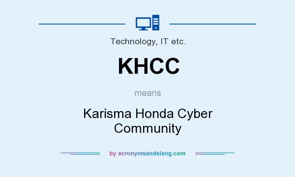 What does KHCC mean? It stands for Karisma Honda Cyber Community