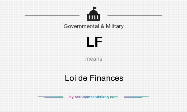 What does LF mean? It stands for Loi de Finances