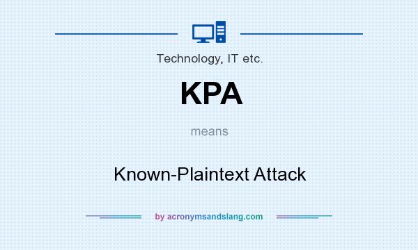 What does KPA mean? It stands for Known-Plaintext Attack