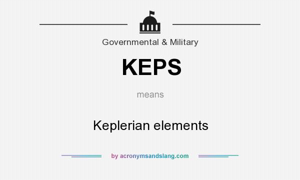 What does KEPS mean? It stands for Keplerian elements