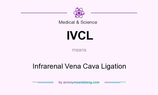 What does IVCL mean? It stands for Infrarenal Vena Cava Ligation