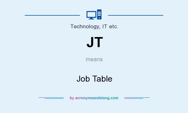 What does JT mean? It stands for Job Table