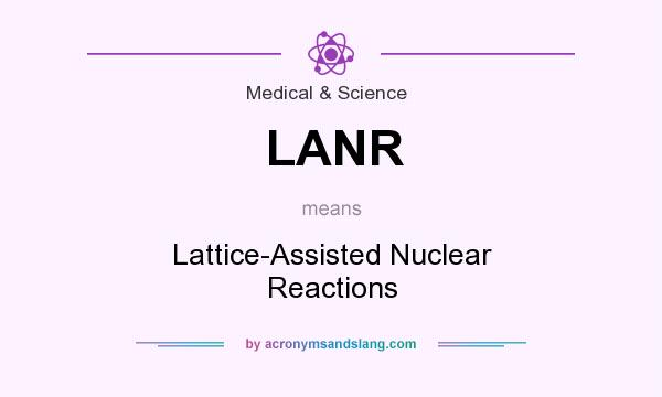 What does LANR mean? It stands for Lattice-Assisted Nuclear Reactions