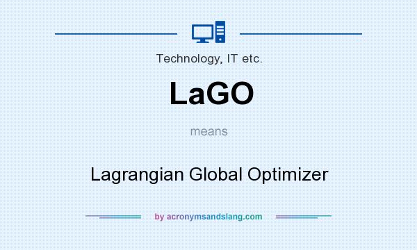 What does LaGO mean? It stands for Lagrangian Global Optimizer