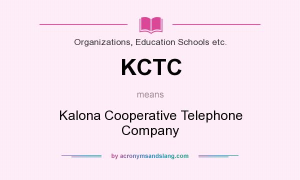 What does KCTC mean? It stands for Kalona Cooperative Telephone Company