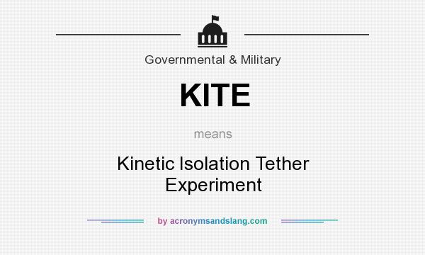 What does KITE mean? It stands for Kinetic Isolation Tether Experiment