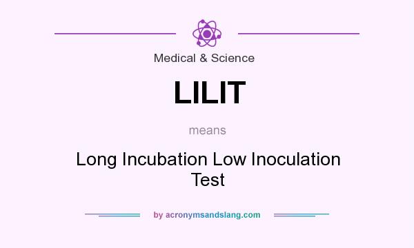 What does LILIT mean? It stands for Long Incubation Low Inoculation Test