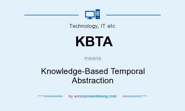 What does KBTA mean? It stands for Knowledge-Based Temporal Abstraction
