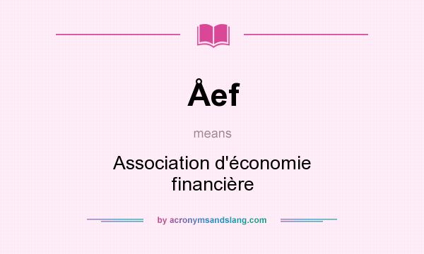 What does Åef mean? It stands for Association d`économie financière