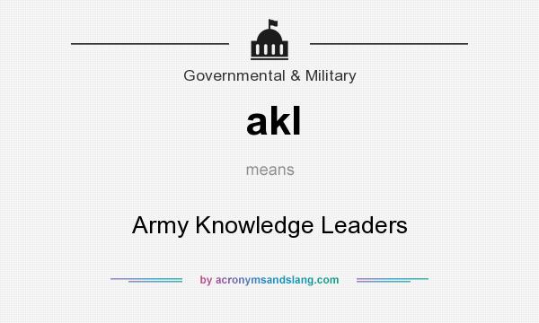 What does akl mean? It stands for Army Knowledge Leaders