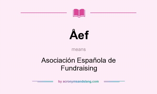 What does Åef mean? It stands for Asociación Española de Fundraising