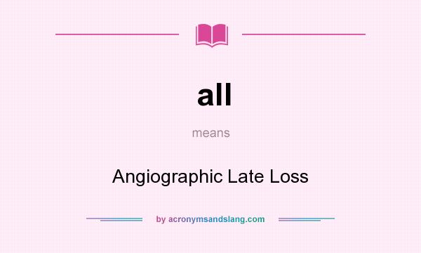 What does all mean? It stands for Angiographic Late Loss