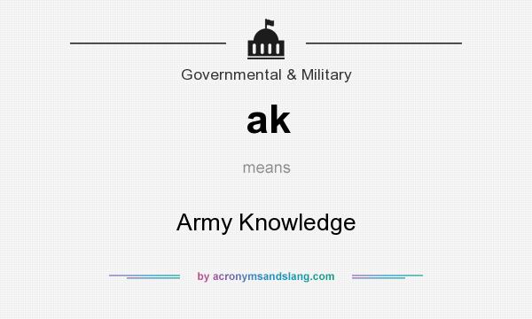 What does ak mean? It stands for Army Knowledge