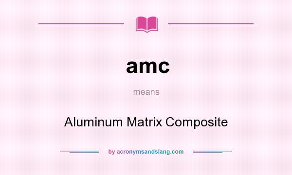 What does amc mean? It stands for Aluminum Matrix Composite