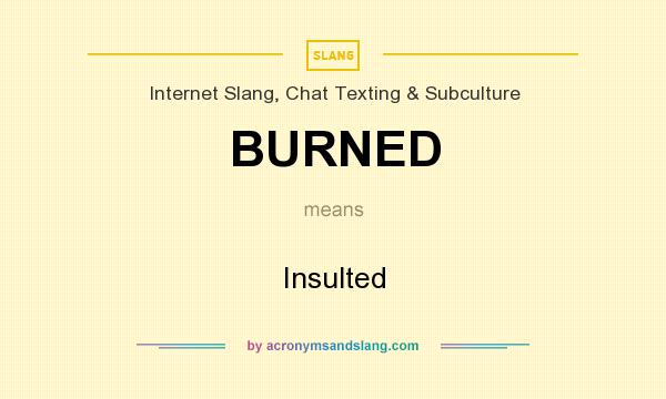 What does BURNED mean? It stands for Insulted