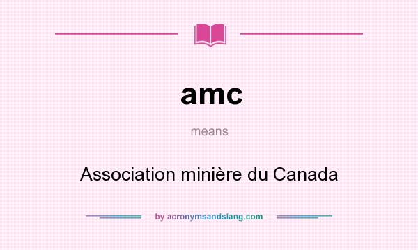 What does amc mean? It stands for Association minière du Canada