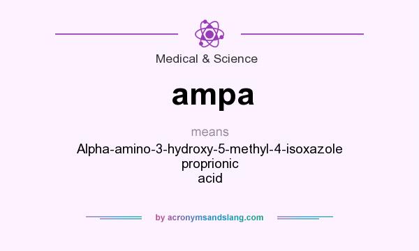 What does ampa mean? It stands for Alpha-amino-3-hydroxy-5-methyl-4-isoxazole proprionic acid